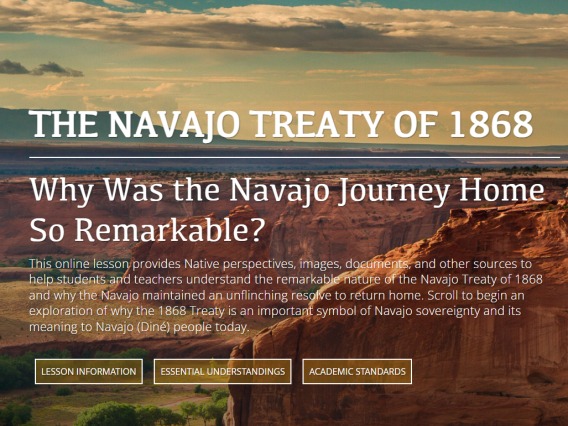 Title slide to "The Navajo Treaty of 1868"