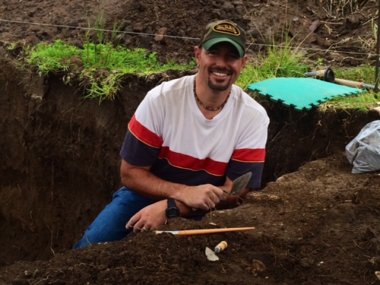 Dr. James T. Watson, associate curator of bioarchaeology, excavating in Mexico.