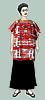 Red huipil with bird motif