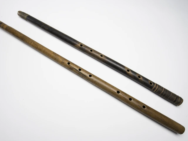 A-14550 and 51, 620–670 CE (Common Era=AD). Length: 68.5 cm, diameter: 2.8 cm.