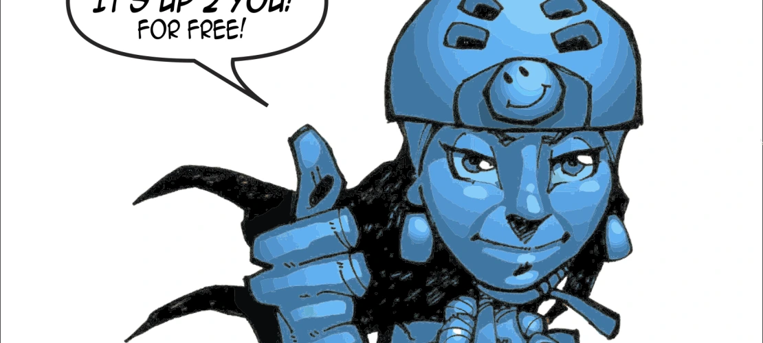 Page 25. This page encourages one and all to download this digital comic book iTunes