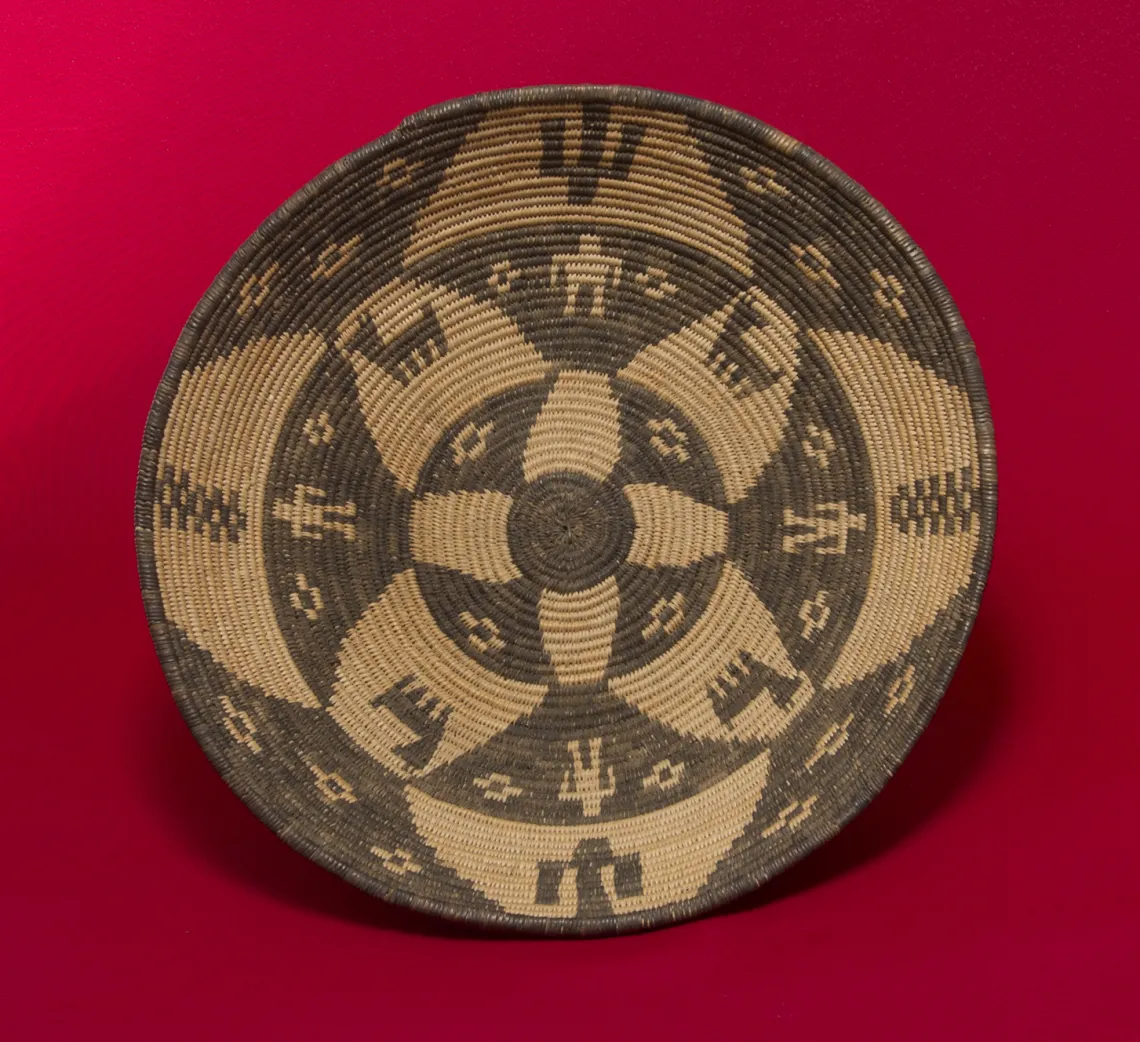 The saguaro design on this basket is rare, if not unique