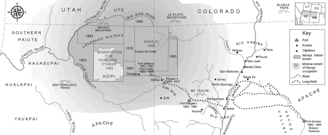 Map of the Navajo region