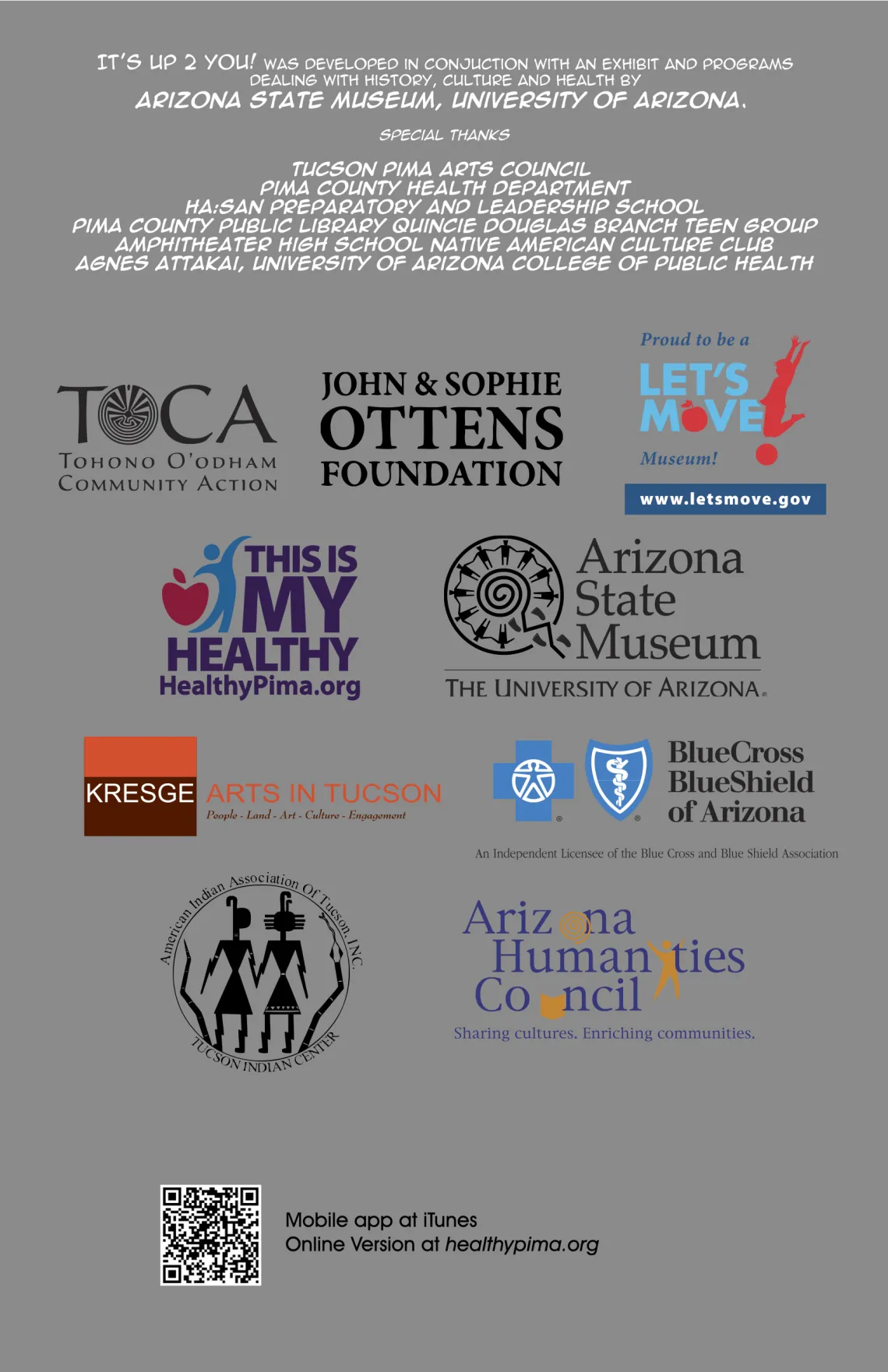 Page 26. Back cover of the comic book, listing and thanking sponsors.